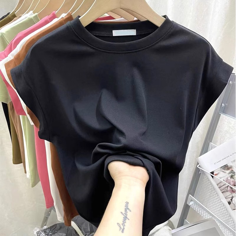 Áo thun bigsize cổ tròn tay hến thấm hút mồ hôi - Áo thun cotton nữ form rộng AO77