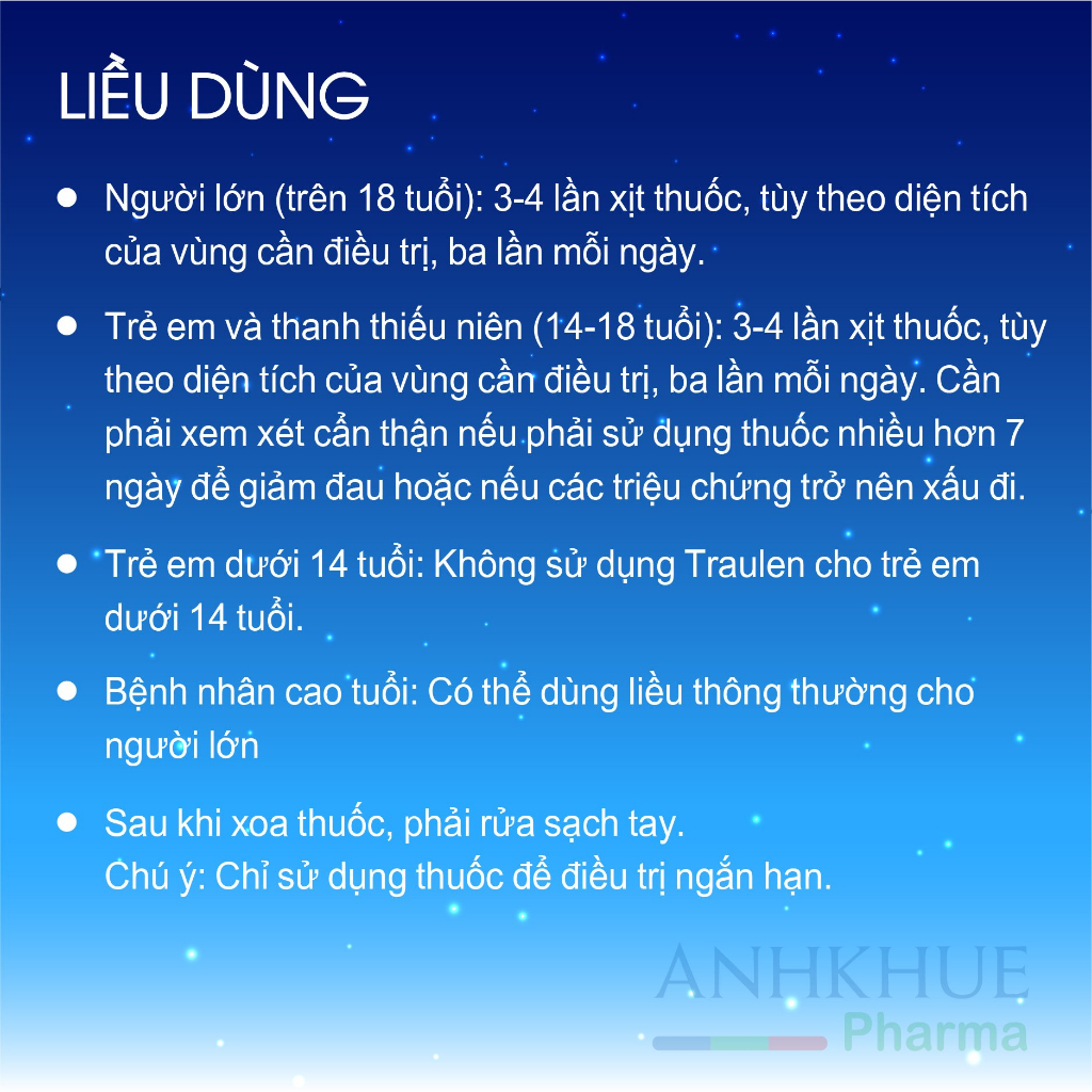 Chai xịt Traulen 4% Solution 25g giảm đau vai, đau cơ, đau khớp, bầm tím, bong gân, căng cơ