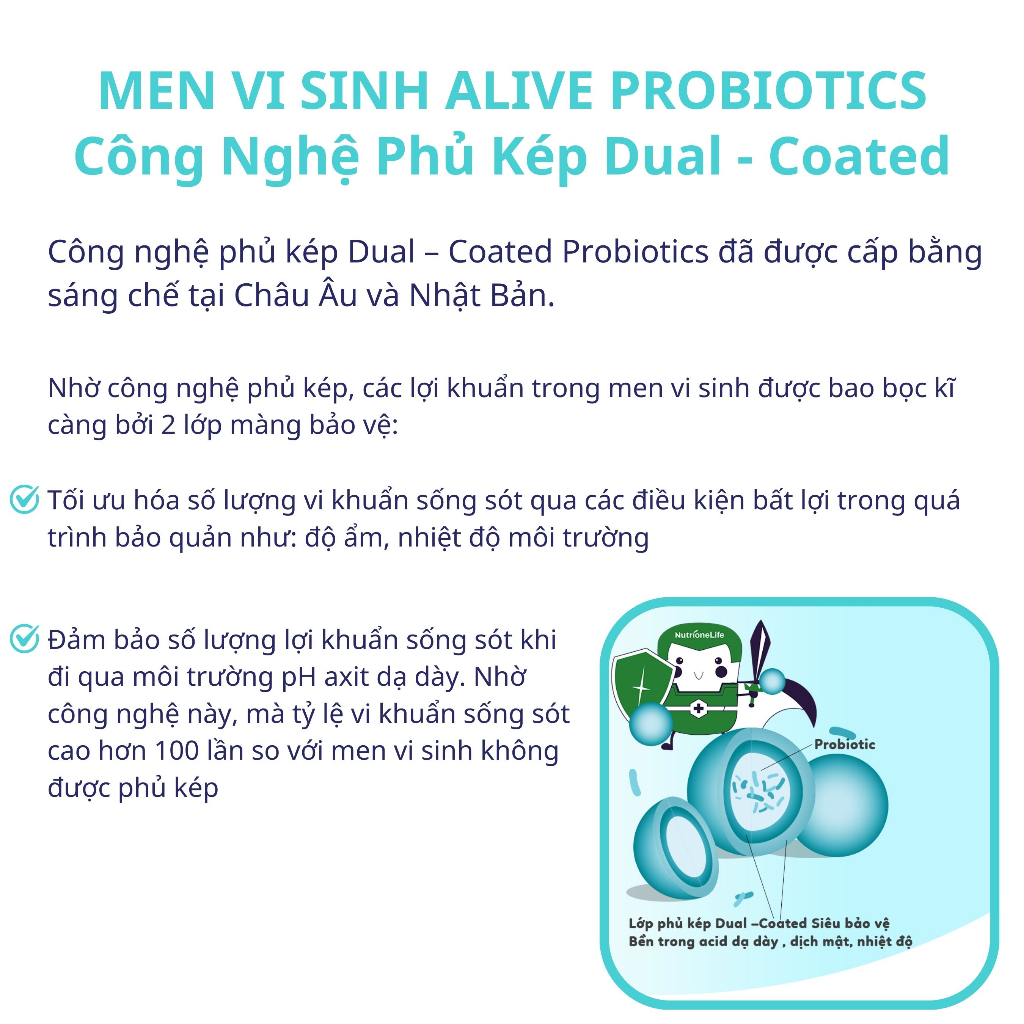 Combo 2 Gói Men Vi Sinh NUTRIONELIFE Alive Probiotics Hệ Tiêu Hóa Khỏe Mạnh, Cải Thiện Biếng Ăn, Tăng Hấp Thu 2g x 2 Gói