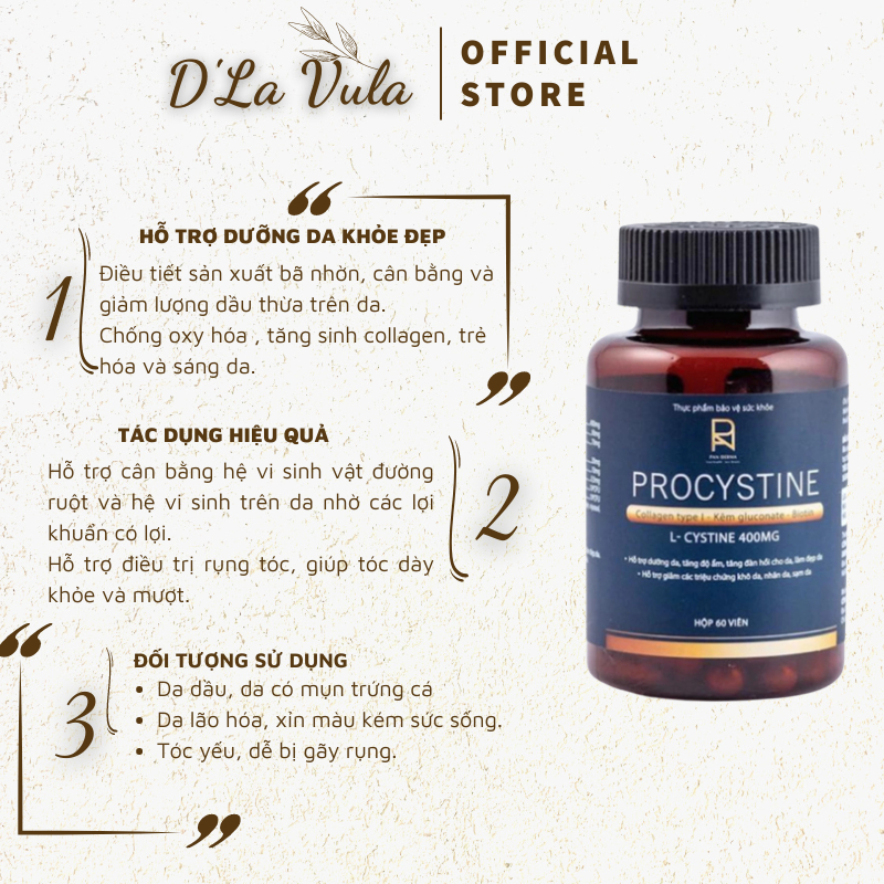 Viên Uống Đẹp Da Pan Derma Procystine 400mg 60 Viên