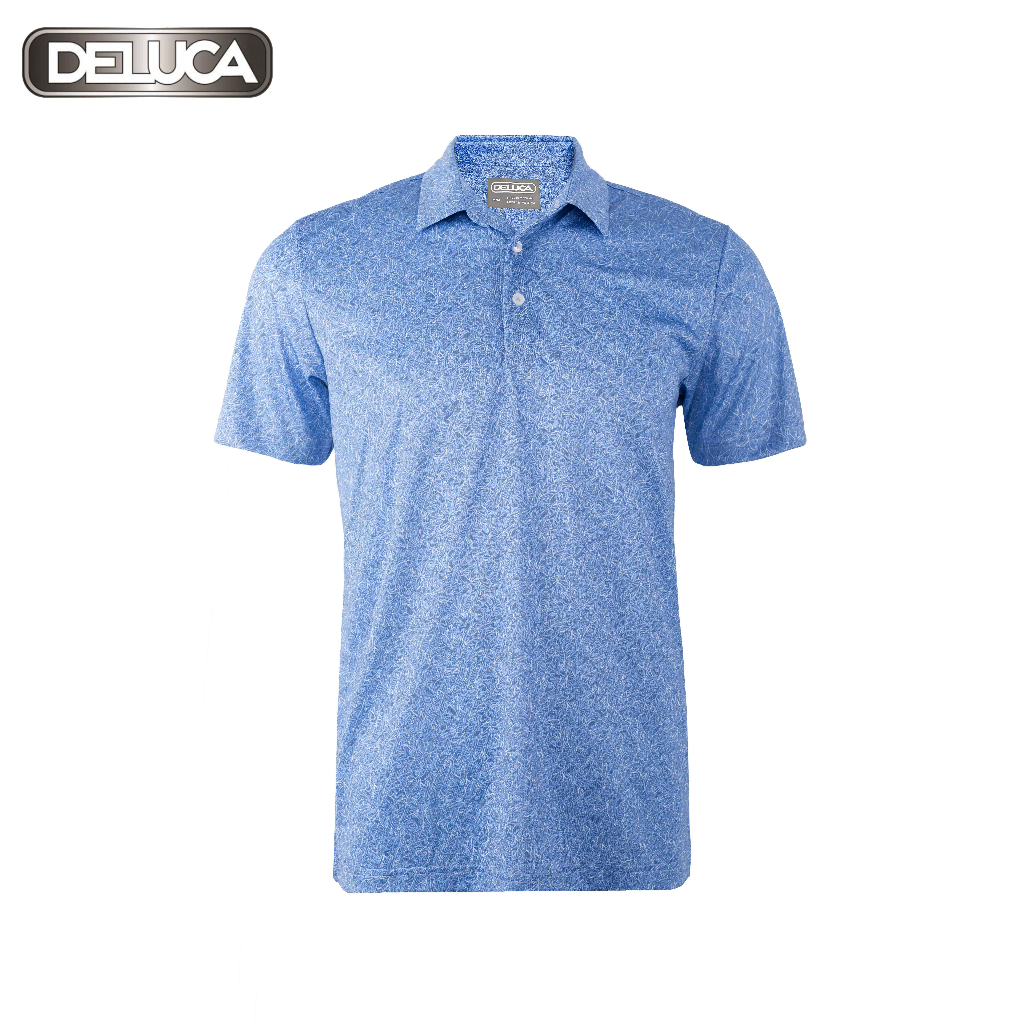 Áo Polo Nam Shirt MS01-DELUCA,Họa Tiết Hình Lá Cây Màu Xanh,Áo PoLo Chơi Golf Có Cổ- Áo POLO Chơi Thể Thao