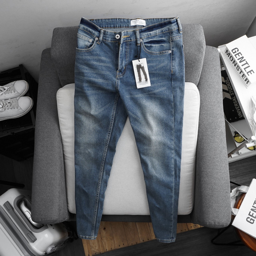 Quần jean denim nam slimfit xuất khẩu xịn co giãn
