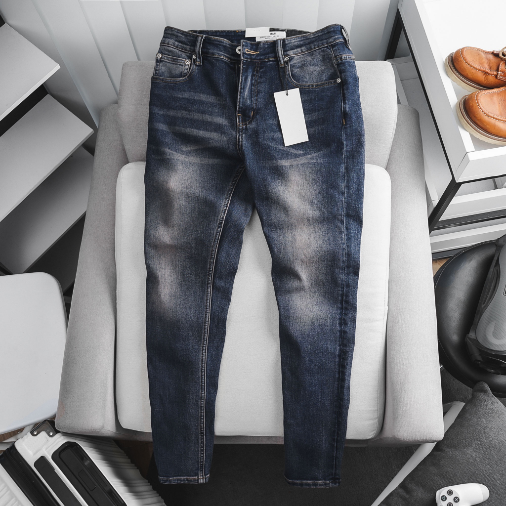 Quần jean denim nam slimfit xuất khẩu xịn co giãn