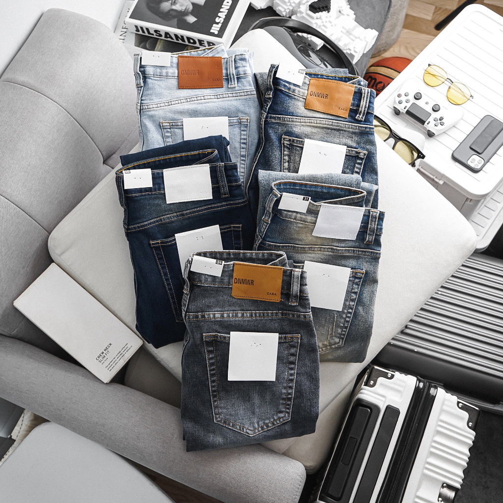 Quần jean denim nam slimfit xuất khẩu xịn co giãn