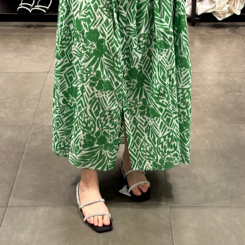 Sandal đế bệt quai đá lấp lánh Za.ra