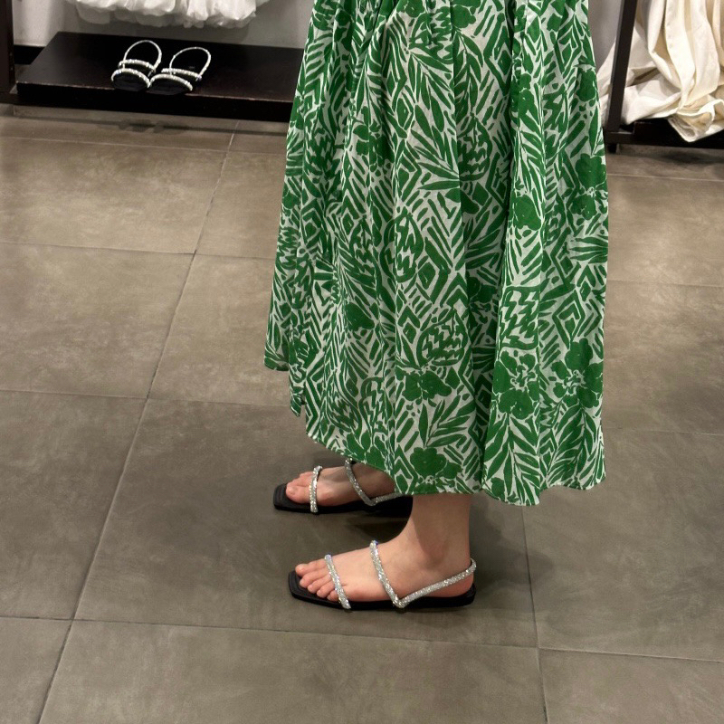 Sandal đế bệt quai đá lấp lánh Za.ra