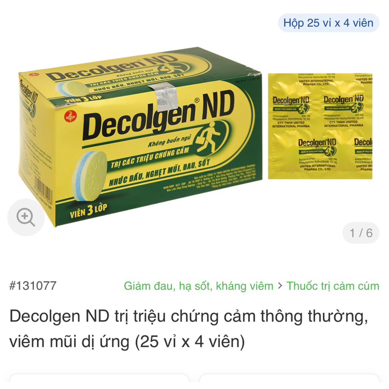 DECOLGEN Nhức đầu - Hắt Hơi - Sỗ Mũi - Buồn Ngủ & Không Buồn Ngủ
