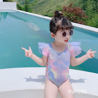 Bộ đồ bơi tay ren cánh tiên đính nơ siêu dễ thương cho bé gái