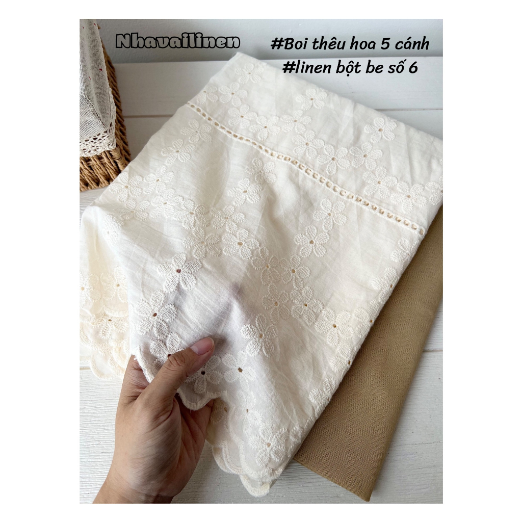 Boi thêu Nhà Vải Linen Êm Aí, Mỏng Nhẹ, Sang Trọng