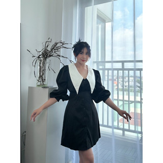 Đầm sơmi phối cổ trắng Cami ❤️