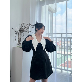Đầm sơmi phối cổ trắng Cami ❤️