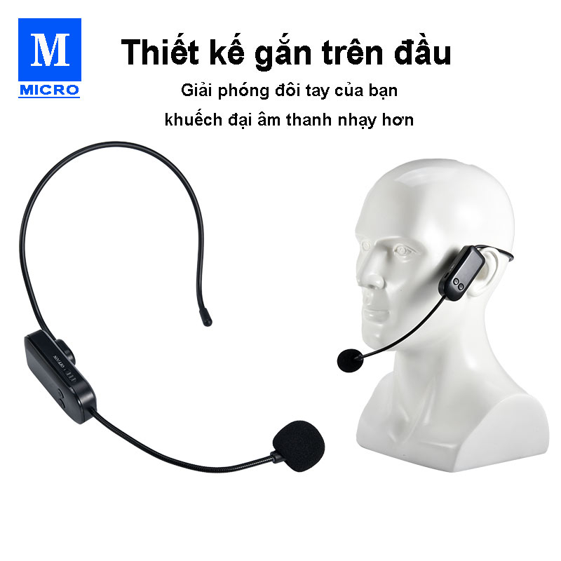 Micro Không Dây 2.4g Gắn Đầu Dùng Cho Giảng Dạy Loa Khuếch Đại Âm Thanh