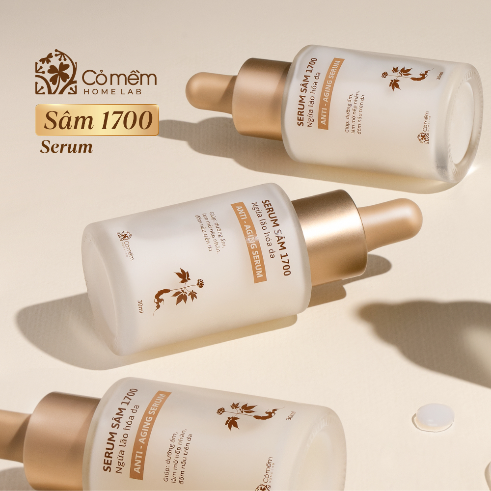 Serum Dưỡng ẩm da mặt Sâm 1700 Ngừa Lão Hoá da Giúp Mờ Nếp Nhăn Và Đốm Nâu Cỏ Mềm 50g