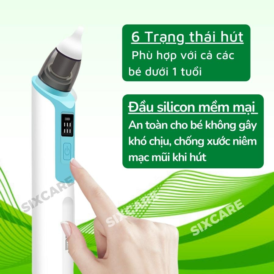 Máy hút dịch mũi cho bé Simas máy rửa mũi cho bé an toàn cao cấp đầu hút silicon, 6 chế độ