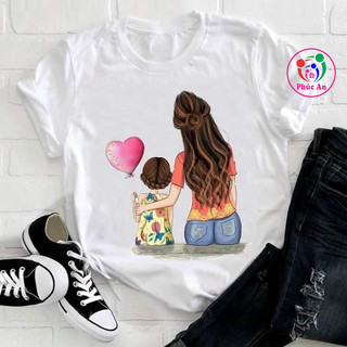 BST HOT áo đôi mẹ và bé trai bé gái áo 3, 4 mẹ con xinh cute chất cotton [giá 1 áo]