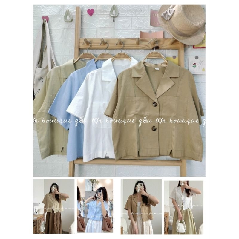 Áo sơ mi cổ vest phong cách hàn quốc