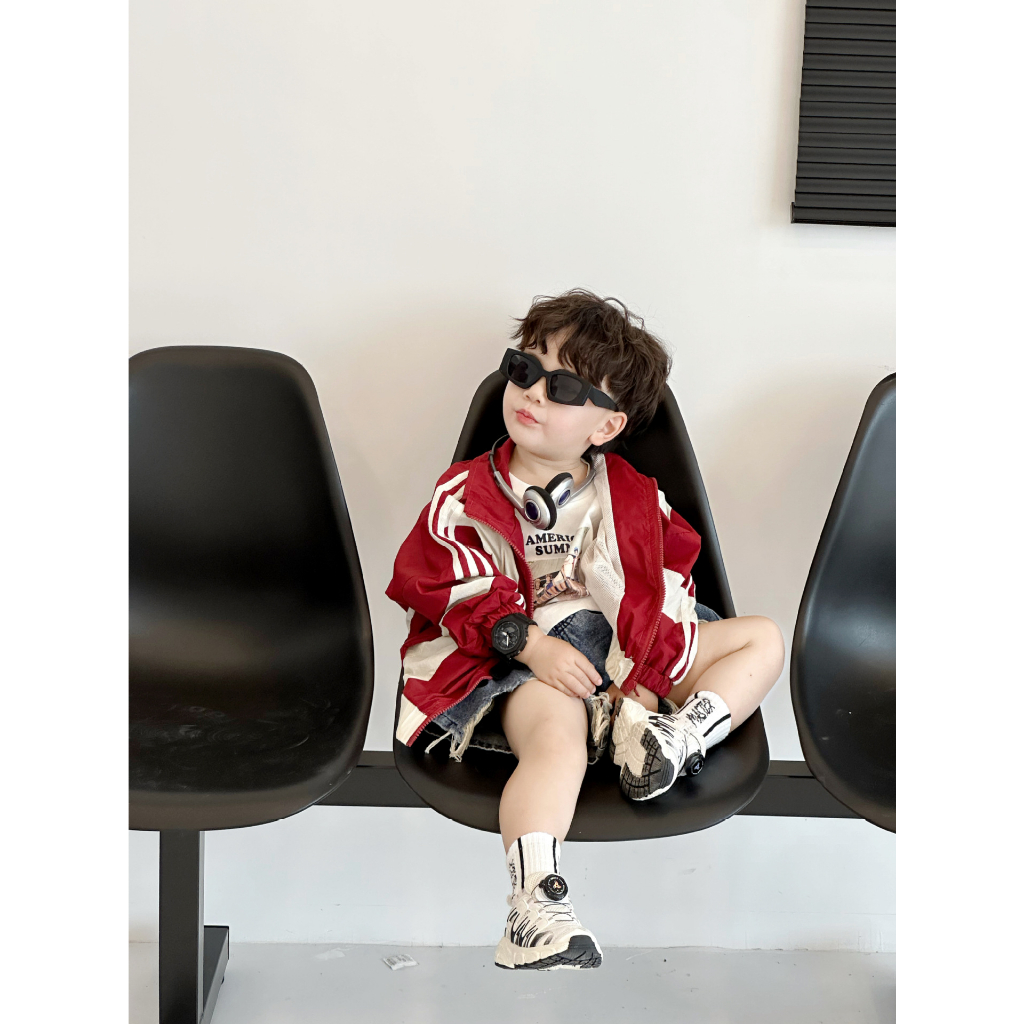 Áo khoác đỏ phối trắng cực chất cho bé_Chankid's Clothing