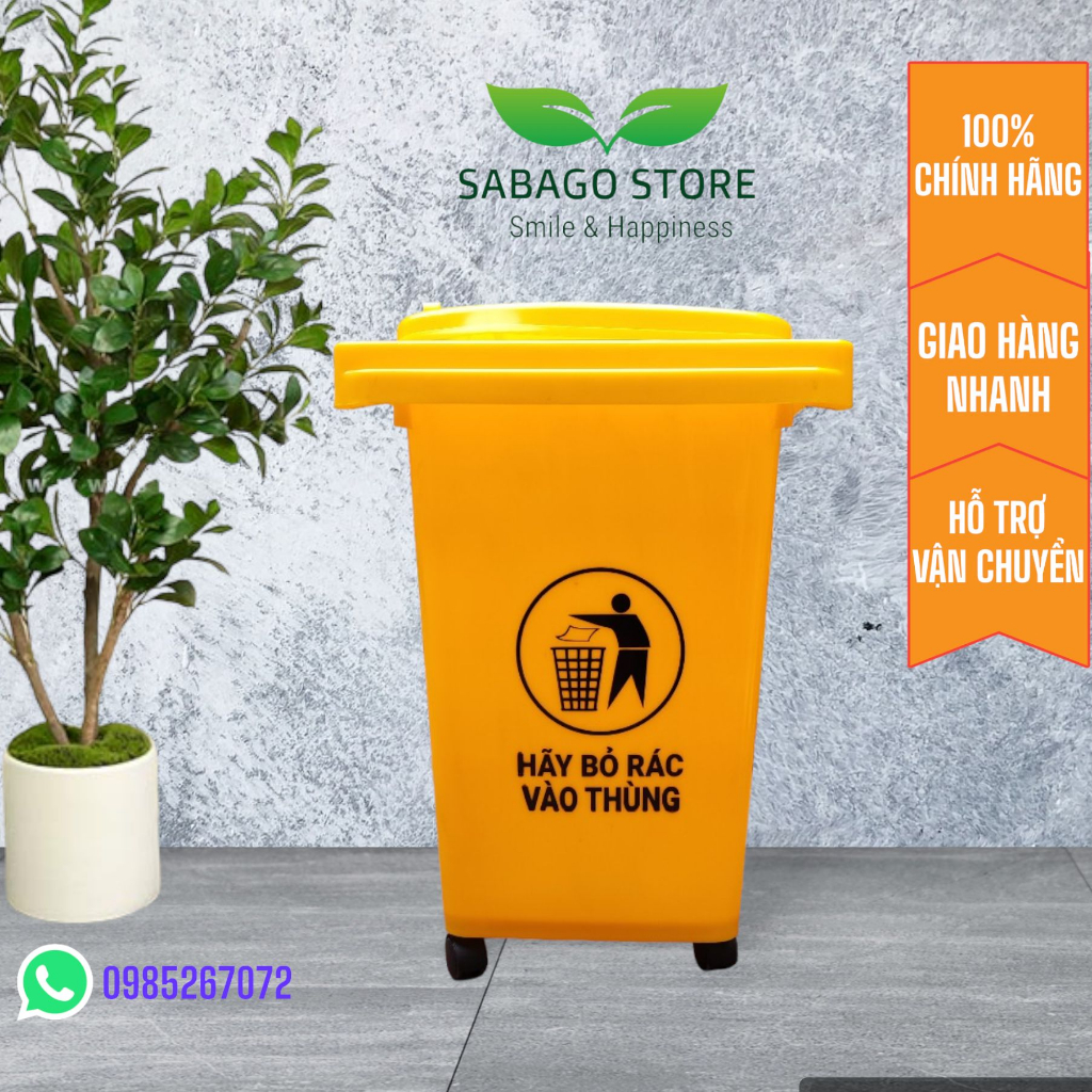 Thùng rác có bánh xe 60 lít