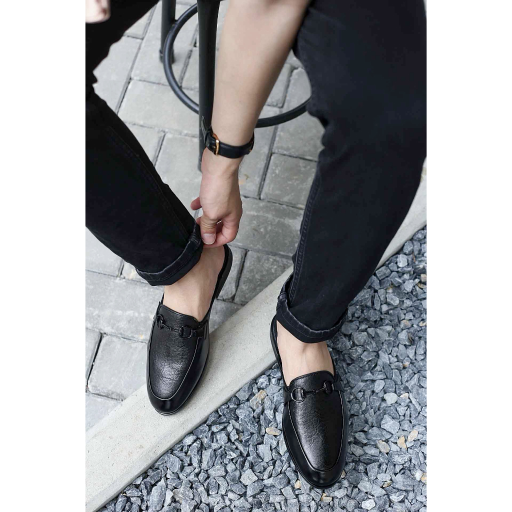 GIÀY SỤC NAM HỎ GÓT ĐAI KIM LOẠI DA BÒ NGUYÊN TẤM SANTORO MÃ M640