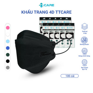 Khẩu trang y tế 4d túi ttmask kf94 kháng khuẩn ngăn khói bụi tiêu chuẩn bộ y tế thương hiệu ttcare