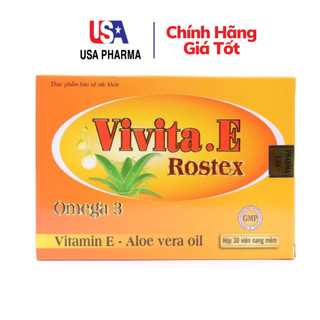 Viên uống đẹp da vivita. e rostex hdpharma bổ sung vitamin e, omega 3 - hộp 30 viên