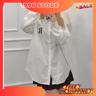 ÁO SƠ MI LOGO R HOT HIT - SƠ MI OVERSIZE - ÁO SƠ MI CÔNG SỞ KÈM HÌNH CHỤP THẬT