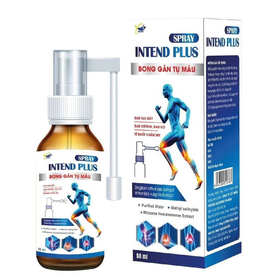 INTEND SPRAY PLUS XỊT GIẢM ĐAU, NHỨC MỎI CƠ, TÊ BUỐT CHÂN TAY, LAO ĐỘNG QUÁ SỨC