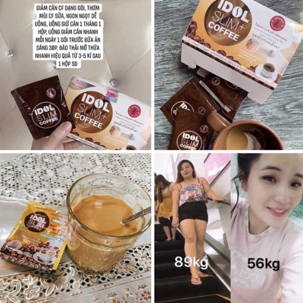 Cà Phê Giảm Cân Idol Slim x2 Coffee Thái Lan chính hãng Hộp 10 Gói