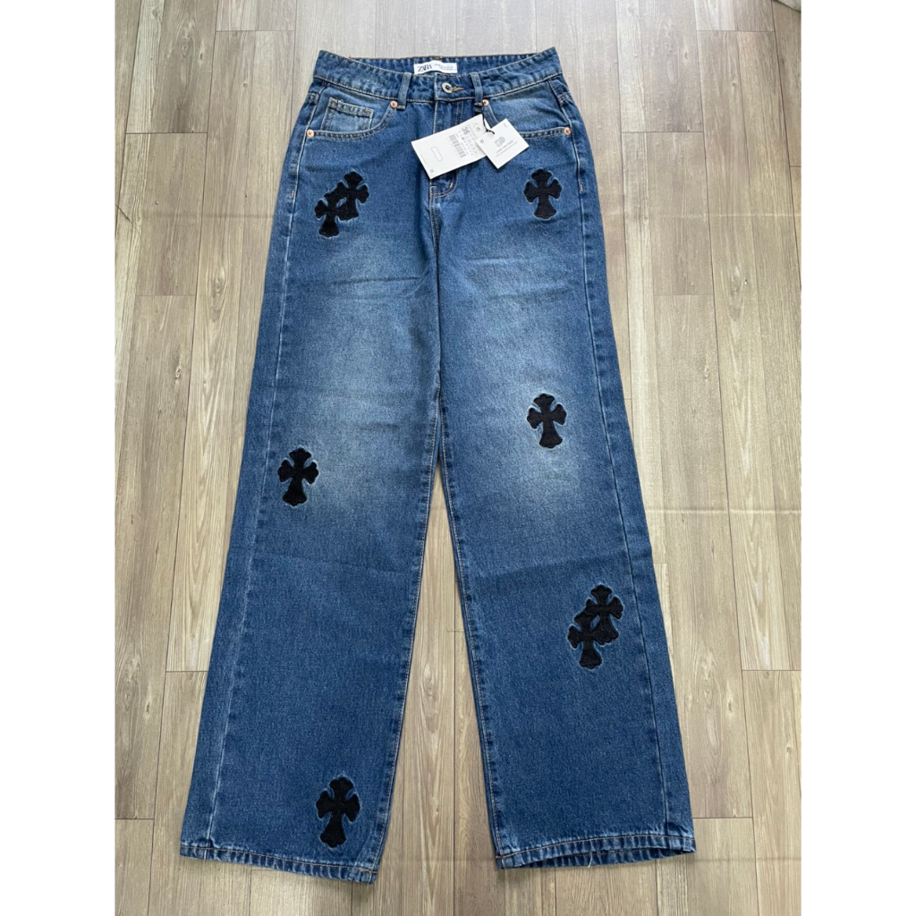 Quần jean suống ống rộng trendy vnxk