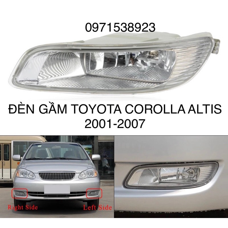 BỘ 2 ĐÈN GẦM TOYOTA COROLLA ALTIS 2001-07 ZACE 2003-2006