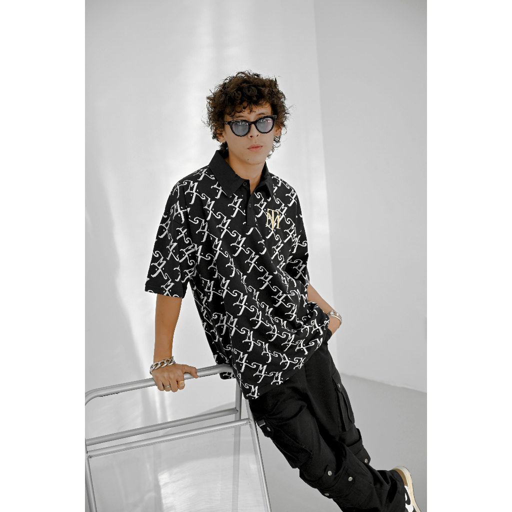 Áo Polo Họa Tiết Monogram Cao Cấp MENTAL® MT Monogram Polo