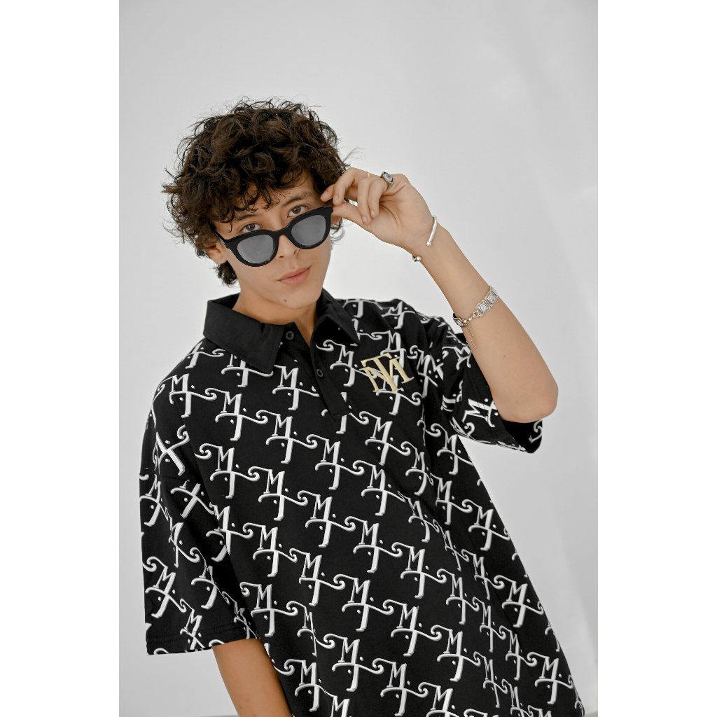 Áo Polo Họa Tiết Monogram Cao Cấp MENTAL® MT Monogram Polo