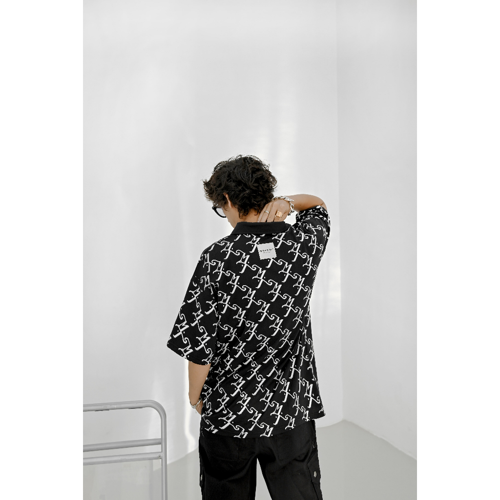 Áo Polo Họa Tiết Monogram Cao Cấp MENTAL® MT Monogram Polo
