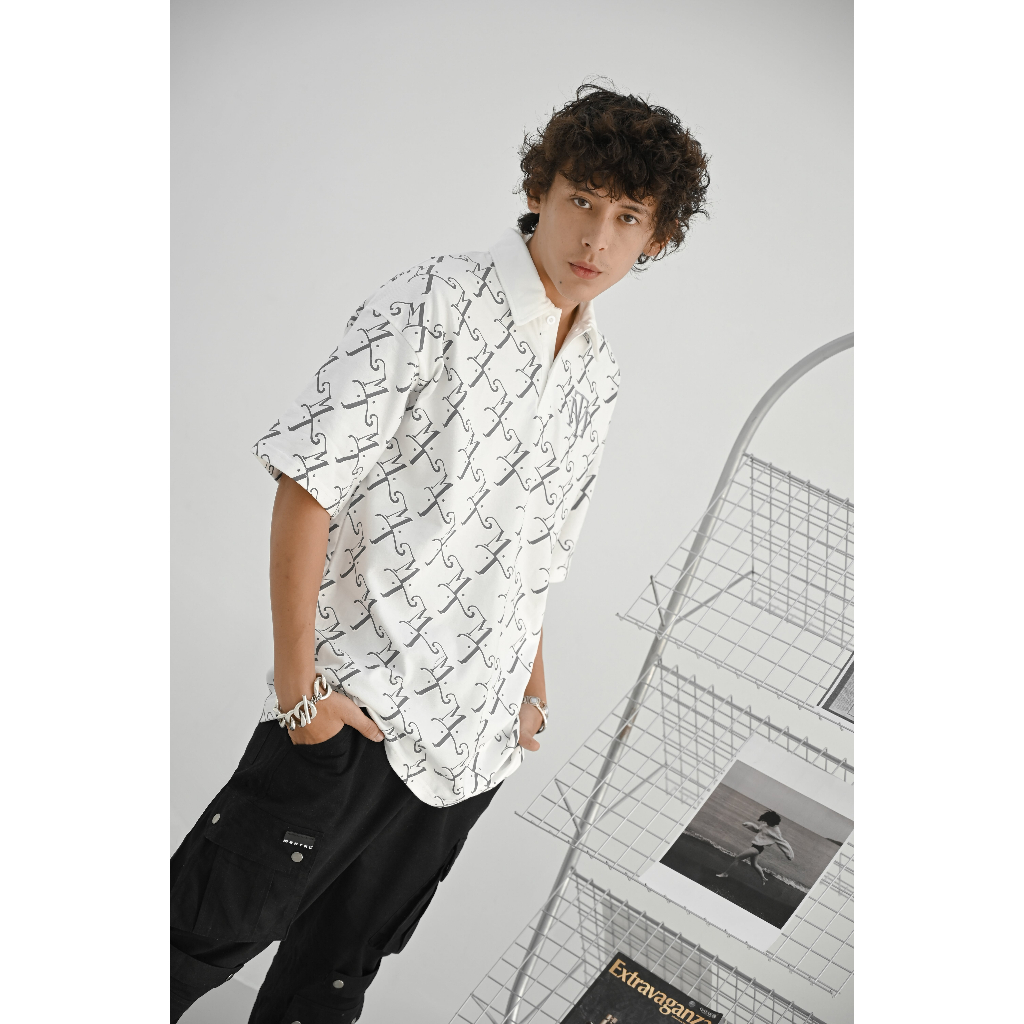 Áo Polo Họa Tiết Monogram Cao Cấp MENTAL® MT Monogram Polo