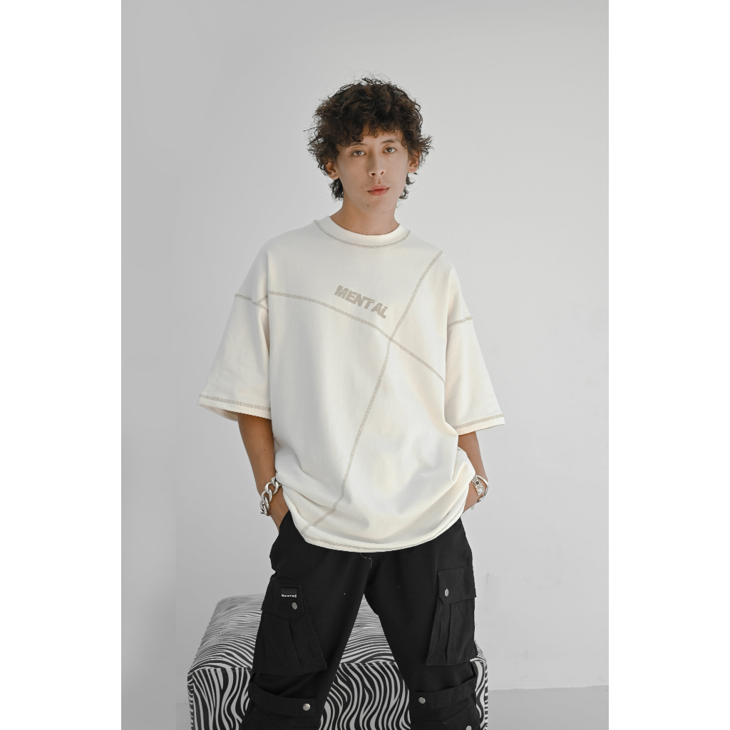 Áo thun unisex thời trang đường phố MENTAL® Áo thun in lụa Split