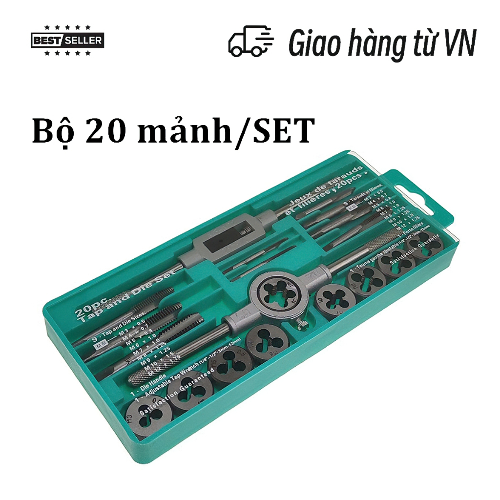 Bộ tạo ren 20 chi tiết bộ taro hợp kim siêu cứng