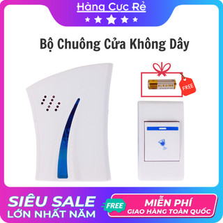Bộ chuông gắn cửa nhà báo khách không dây, chuông cho người già dùng pin, âm thanh lớn với 36 giai điệu