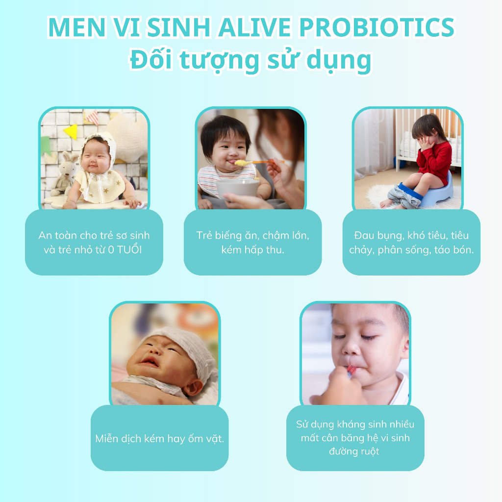 Combo 2 Gói Men Vi Sinh NUTRIONELIFE Alive Probiotics Hệ Tiêu Hóa Khỏe Mạnh, Cải Thiện Biếng Ăn, Tăng Hấp Thu 2g x 2 Gói