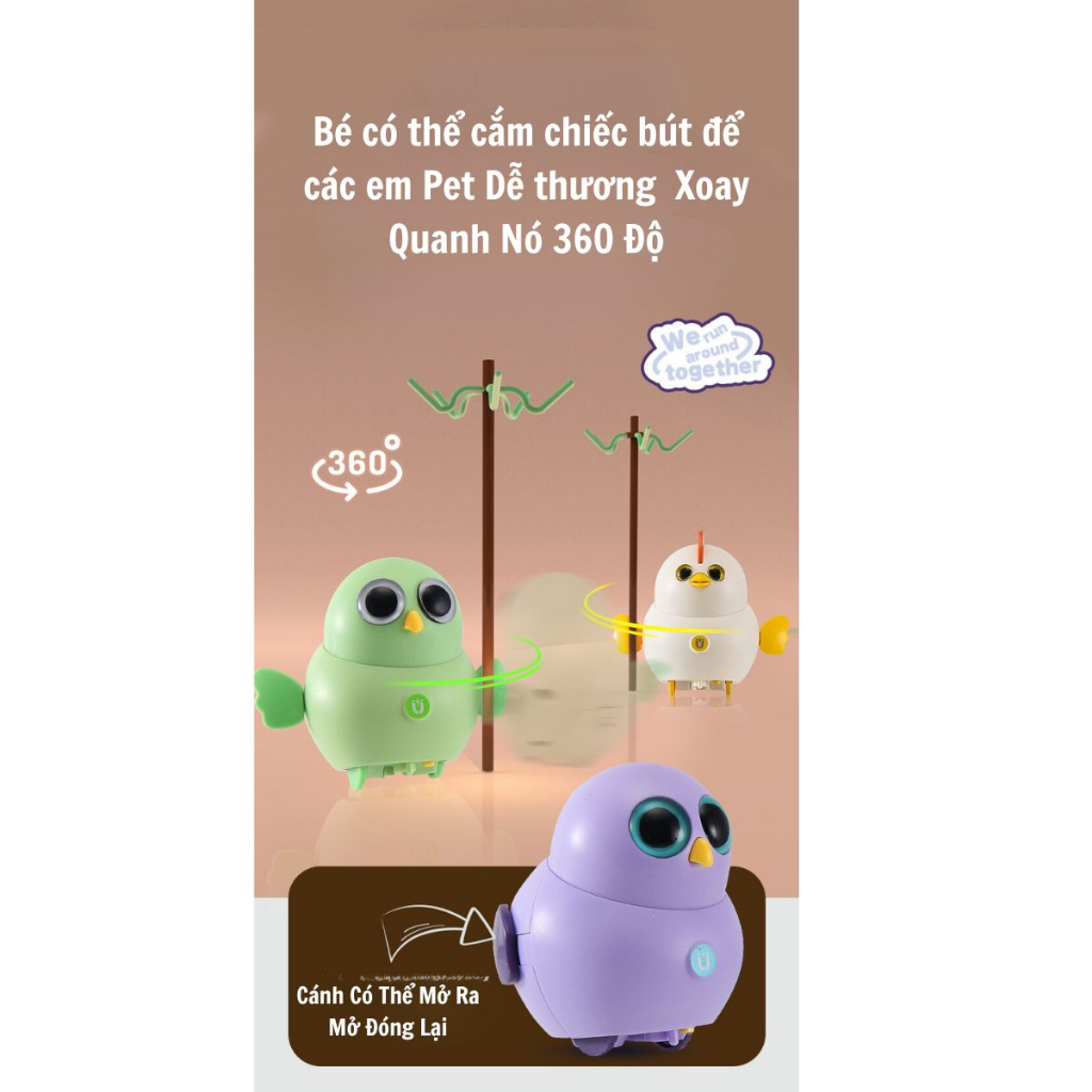 Đồ Chơi Trẻ em Sét 6 Gà Con Lắc Lư Bằng Điện Từ Tính,Chạy Bộ Theo Hàng Dễ Thương Cho Bé-TiệmNhàSóc