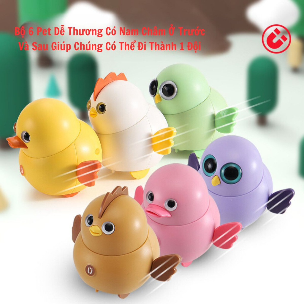 Đồ Chơi Trẻ em Sét 6 Gà Con Lắc Lư Bằng Điện Từ Tính,Chạy Bộ Theo Hàng Dễ Thương Cho Bé-TiệmNhàSóc