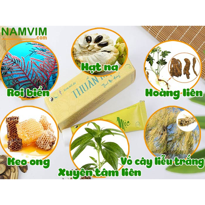 Kem bôi da Thuần Mộc, kem bôi nấm ngứa, viêm da, hắc lào, dưỡng ẩm da 16g