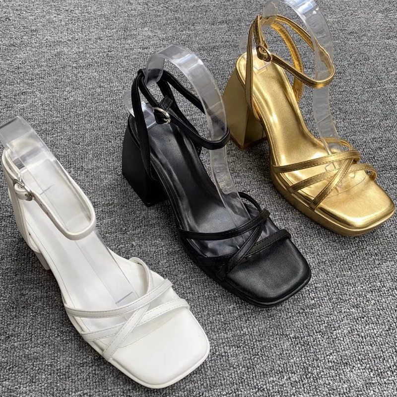 ORDER 🌿 GIÀY CAO GÓT ĐẾ ĐÚP QUAI CHÉO 12cm