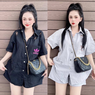 SET ÁO SƠ MI JEANS KÈM SHORT