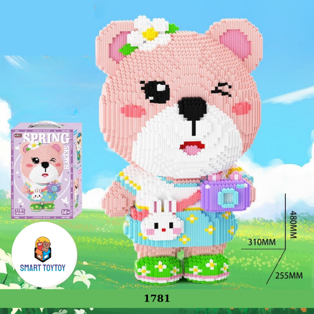 Đồ chơi Xếp Hình Lego Kuromi 55cm, Đồ chơi lắp ráp mô hình Kuromi cỡ lớn, Thỏ Melody 55cm