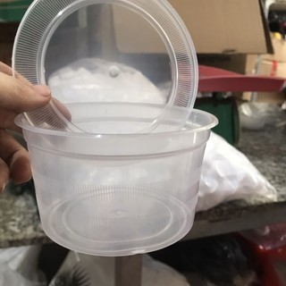 lốc 50 tô nhựa cứng 500ml có kèm nắp dùng 1 lần