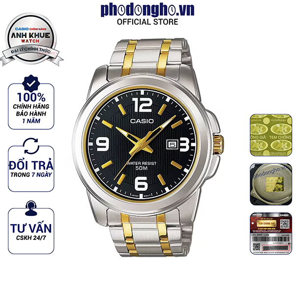 Đồng hồ nam dây kim loại Casio chính hãng Anh Khuê MTP-1314SG-1AVDF