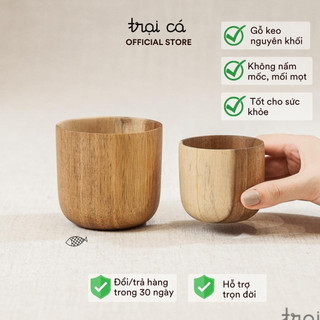 Cốc Gỗ Keo Uống Nước Uống Trà TRẠI CÁ HOME Trang Trí, Decor Chụp Ảnh, Phong Cách Vintage TR51