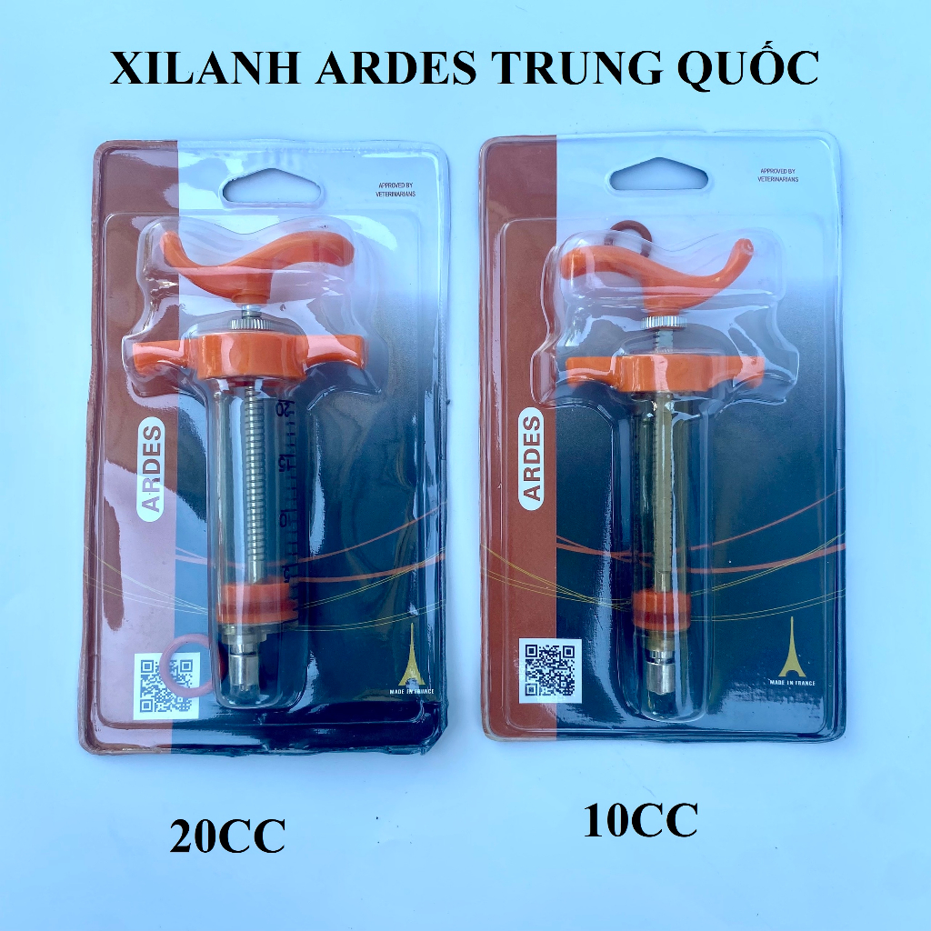 Xi lanh Ardes Chính Hãng Pháp Cao Cấp, Xi lanh Tiêm Lợn, Xilanh Tiêm Gia Súc, Xi lanh Thú Y 10ml Và 20ml