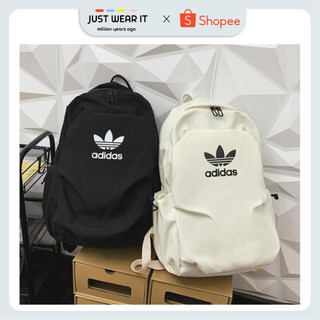 Balo nam nữ balo học sinh balo thời trang adias trendy hai màu trắng đen basic chất vải poly chống thấm nước tốt