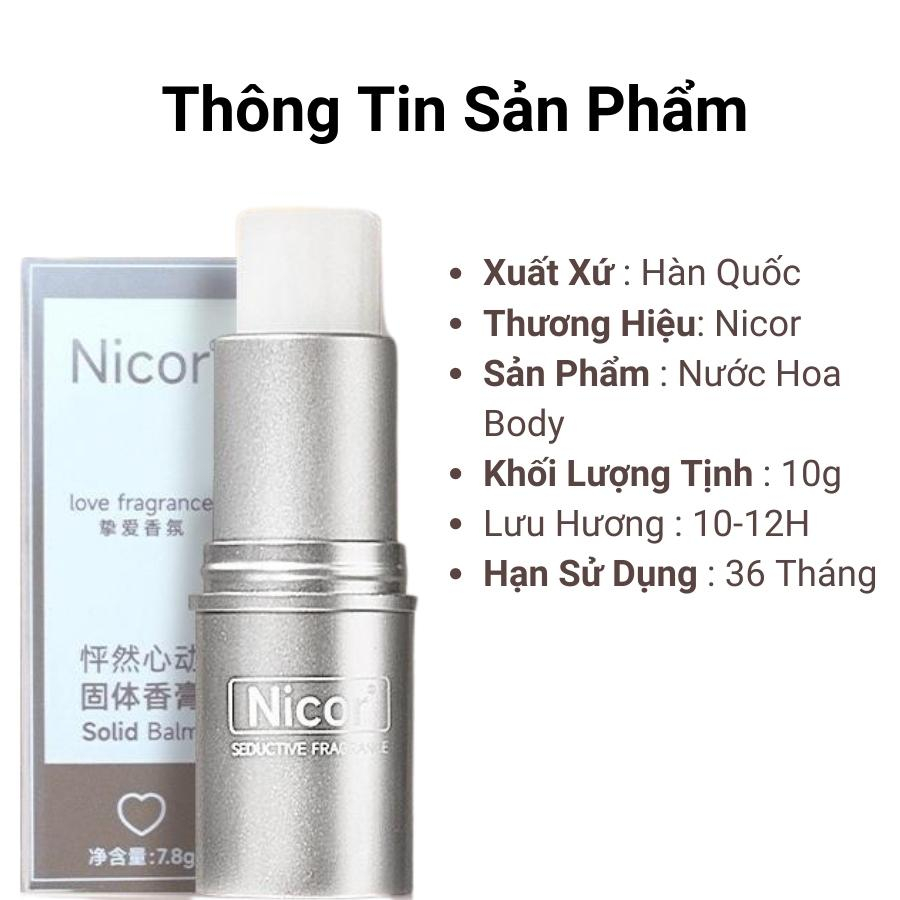 Nước Hoa Khô Nữ Thơm Lâu Hương Thơm Quyến Rũ Gợi Cảm, Sét 5 Hương Nước Hoa Sáp Nam Nữ Hàn Quốc Thơm Lâu